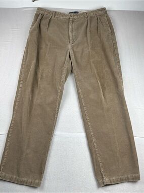 VTG Polo Ralph Lauren Andrew Mens Tan Corduroy Pants fits 38*31 90s Classic Y2K